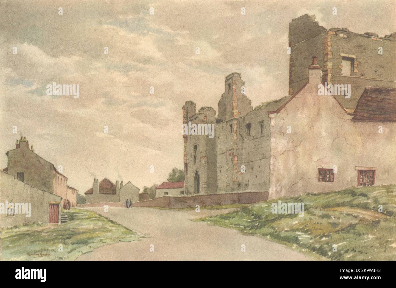 YORKSHIRE. Middleham Castle. By Martin Hardie 1947 old vintage print picture Stock Photo