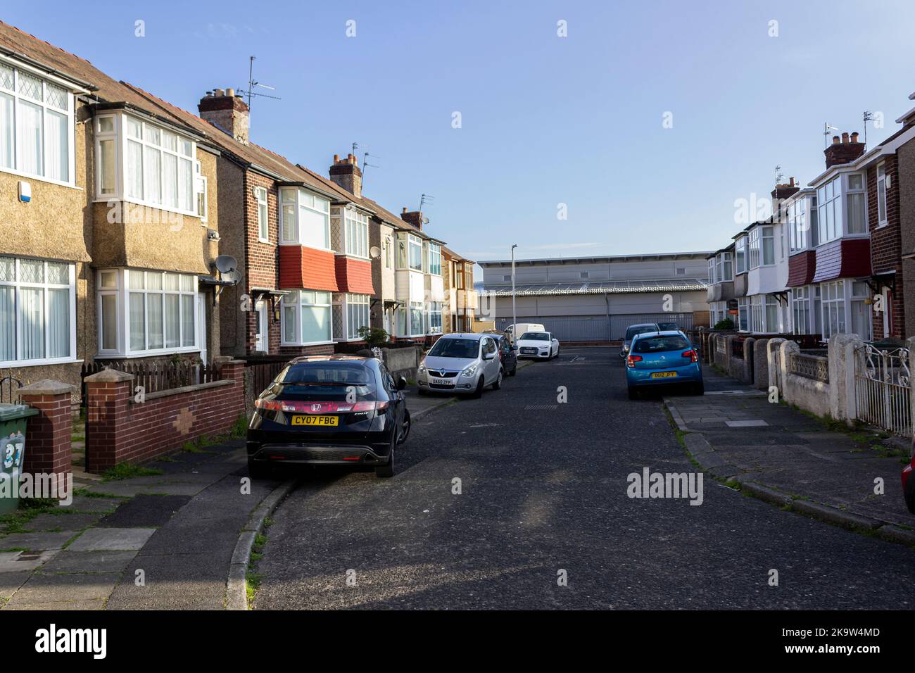 Birkenhead, UK Danescourt Road housing estate in the Merseyside town