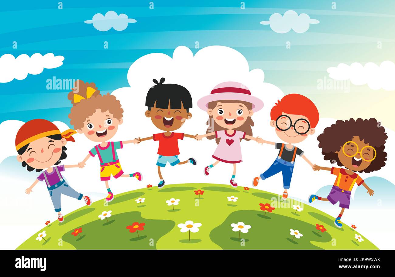 Multi racial girl child Stock Vector Images - Alamy