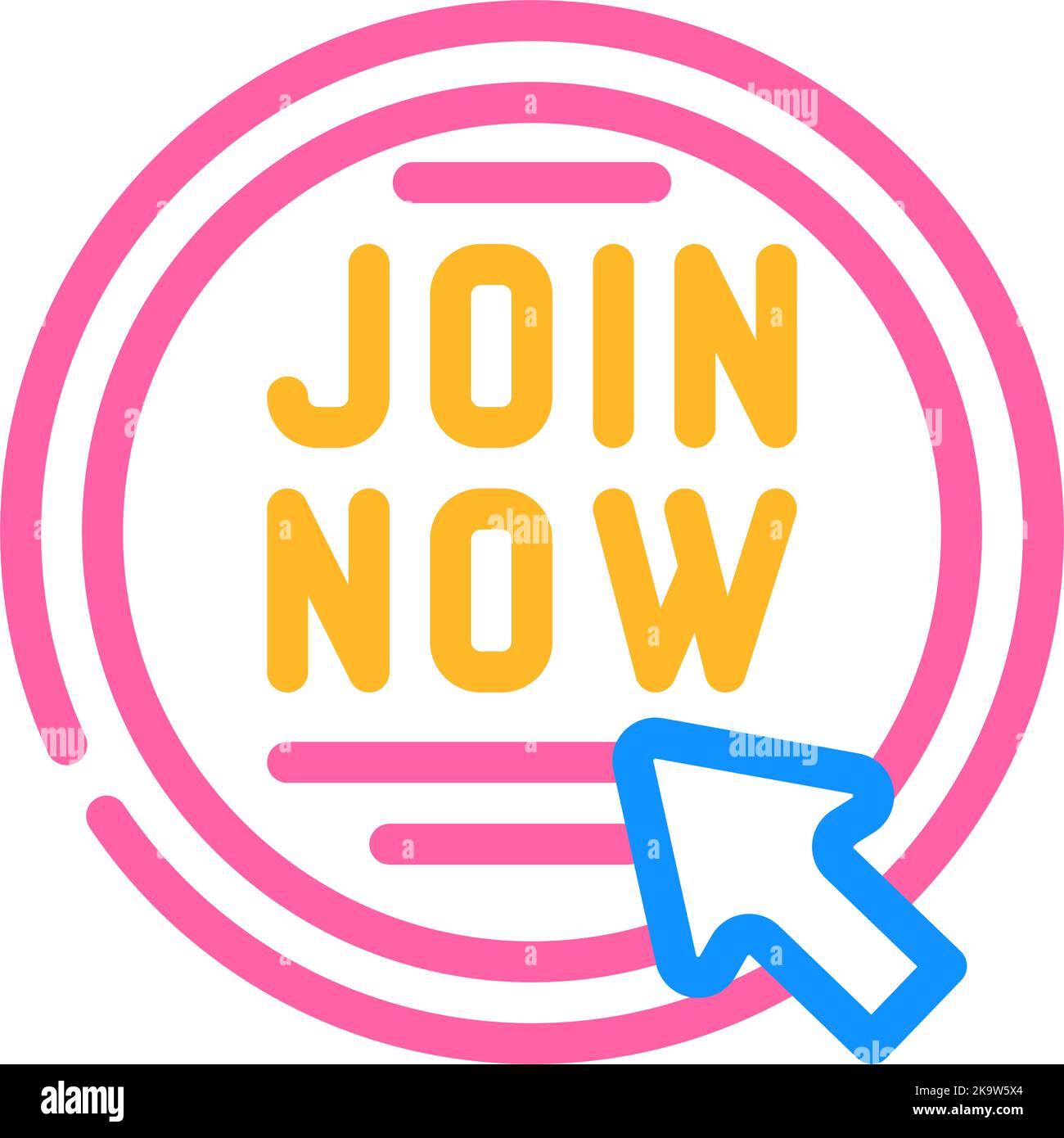 join now registration color icon vector illustration Stock Vector Image ...