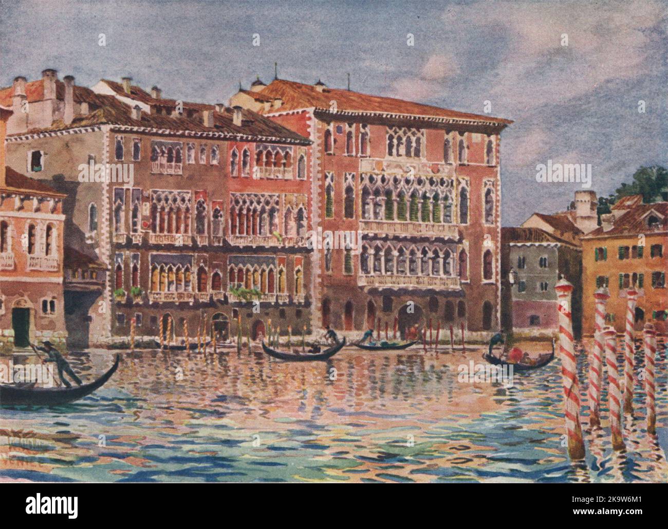 VENEZIA 'The Palazzi Foscari e Giustiniani, Venice'. William Wiehe Collins 1911 Stock Photo