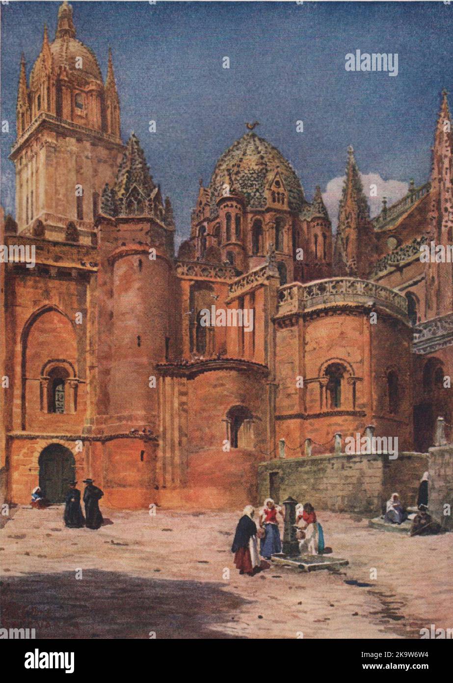 The old cathedral, Salamanca, Spain, by William Wiehe Collins 1909 print Stock Photo