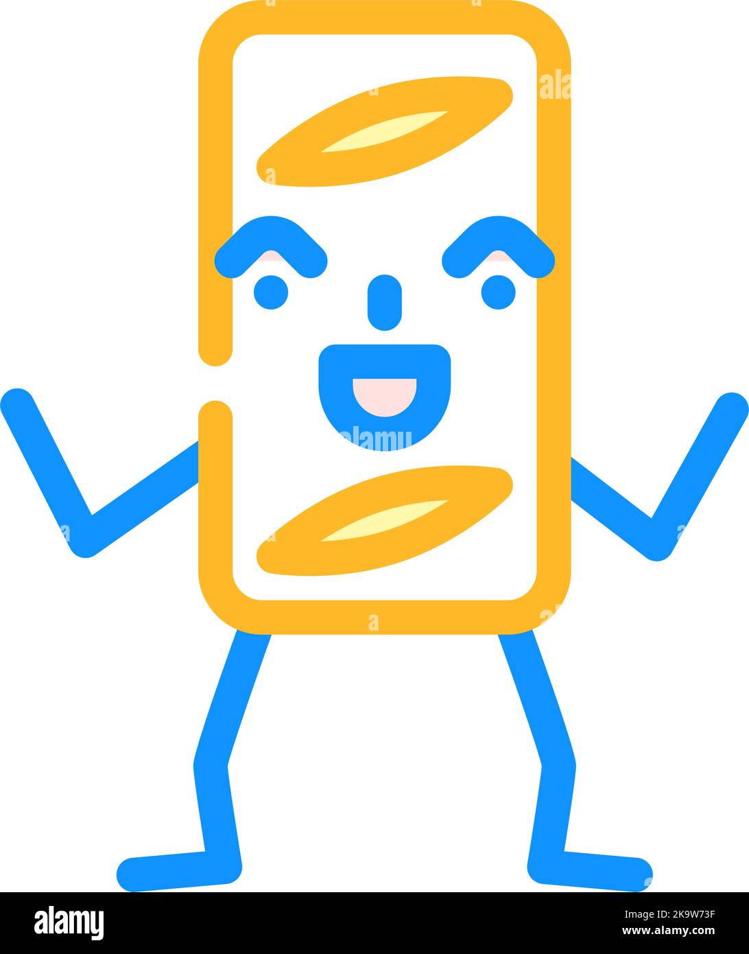 apple strudel dessert character color icon vector illustration Stock