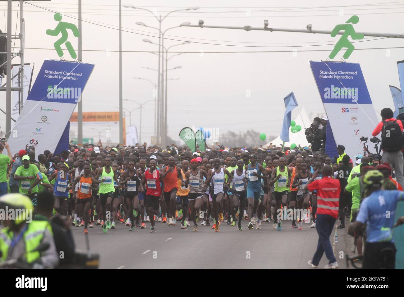 Nairobi, Kenya. 30th Oct, 2022. Runners compete during the Standard