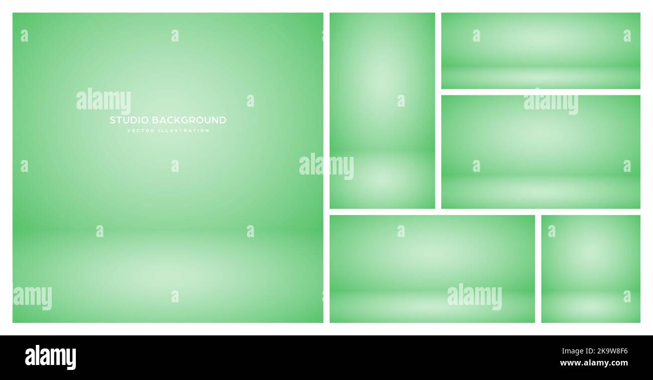 Empty green studio abstract backgrounds with spotlight effect. Product ...