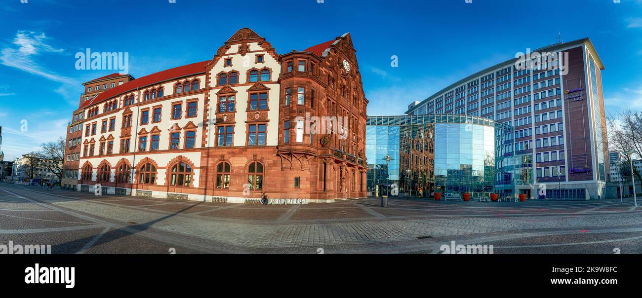 Germany- North Rhine-Westphalia- Dortmund- Friedensplatz and old town hall Stock Photo