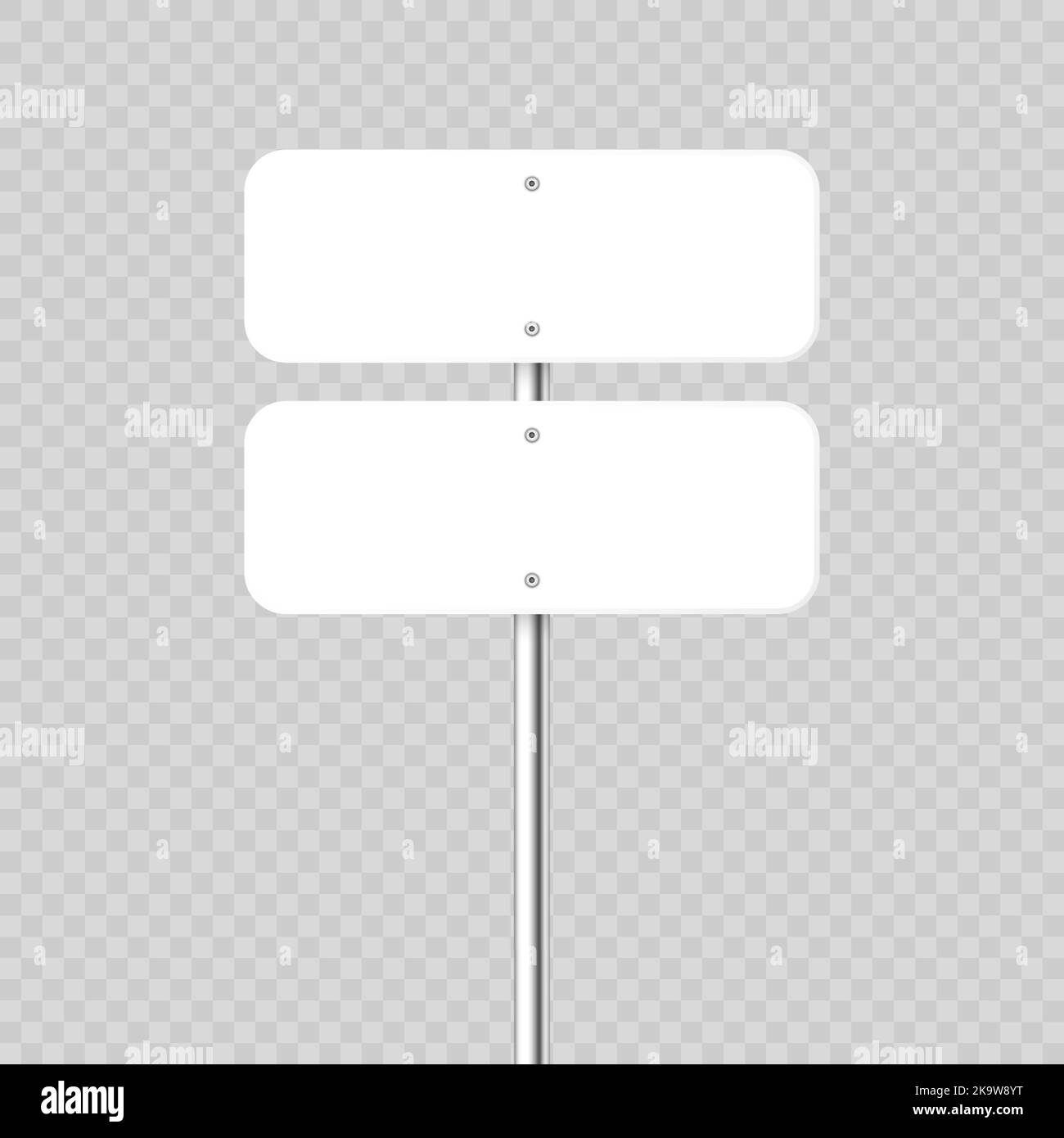 Road, traffic sign. Highway signboard on a chrome metal pole. Blank