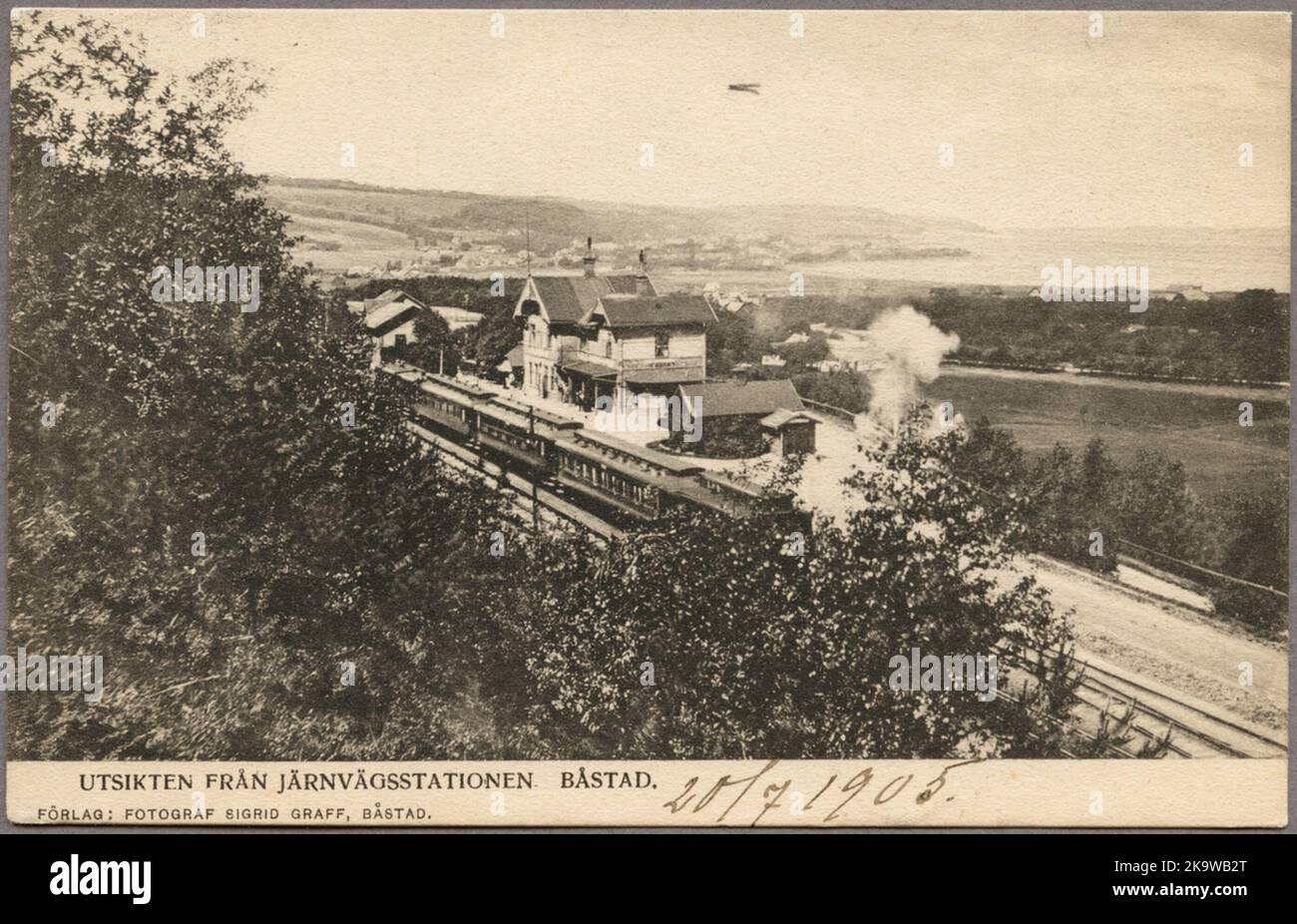 Båstad Södra Railway Station, located in Sinarpsdalen. The slope to the ...