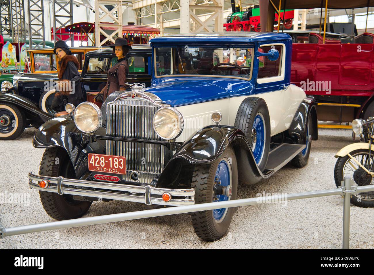 SPEYER, GERMANY OCTOBER 2022 white blue Minerva AR 1930 retro car in