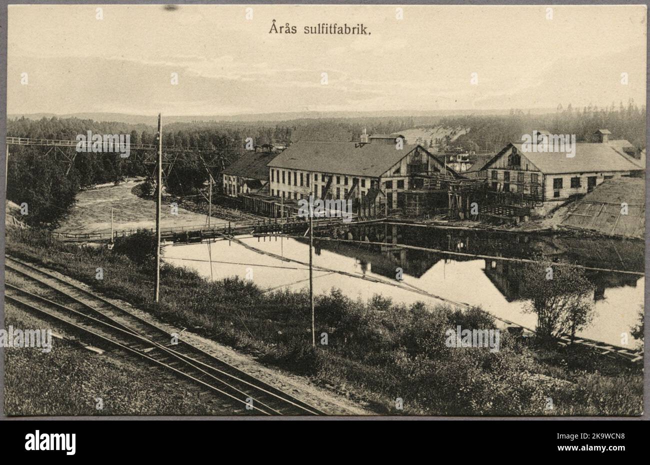 Årås Sulfit factory in Råda. Stock Photo