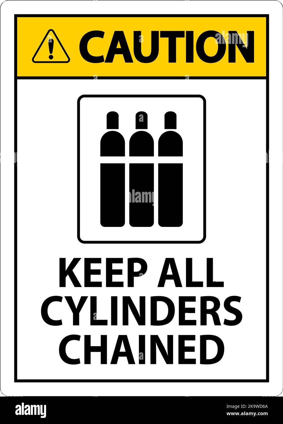 Caution Sign Keep All Cylinders Chained Stock Vector Image & Art - Alamy