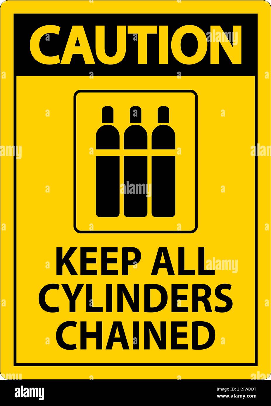 Caution Sign Keep All Cylinders Chained Stock Vector Image & Art - Alamy