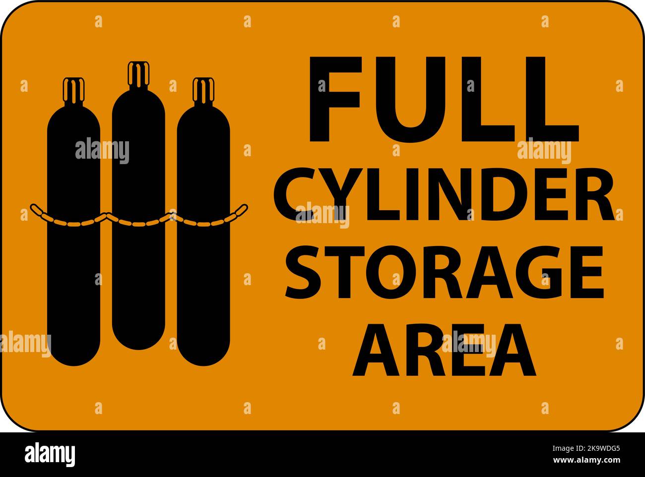 Gas Cylinder Sign Full Cylinder Storage Area Stock Vector Image & Art