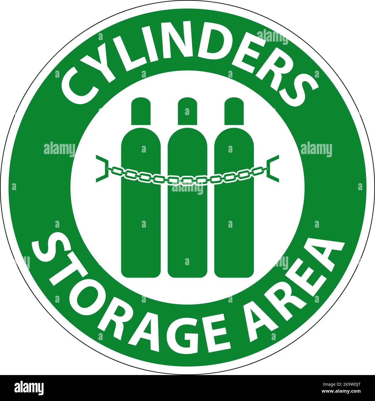 Floor Sign Cylinder Storage Area, Keep All Cylinders Chained Stock