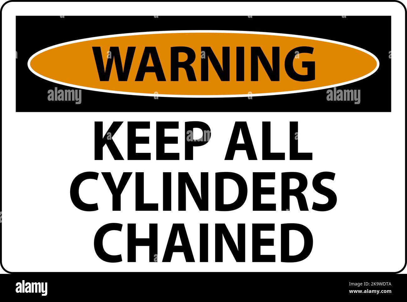 Caution Sign Keep All Cylinders Chained Stock Vector Image & Art - Alamy