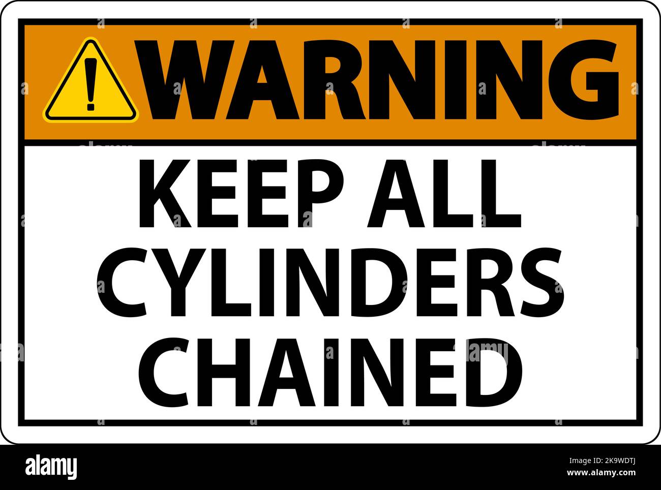 Caution Sign Keep All Cylinders Chained Stock Vector Image & Art - Alamy
