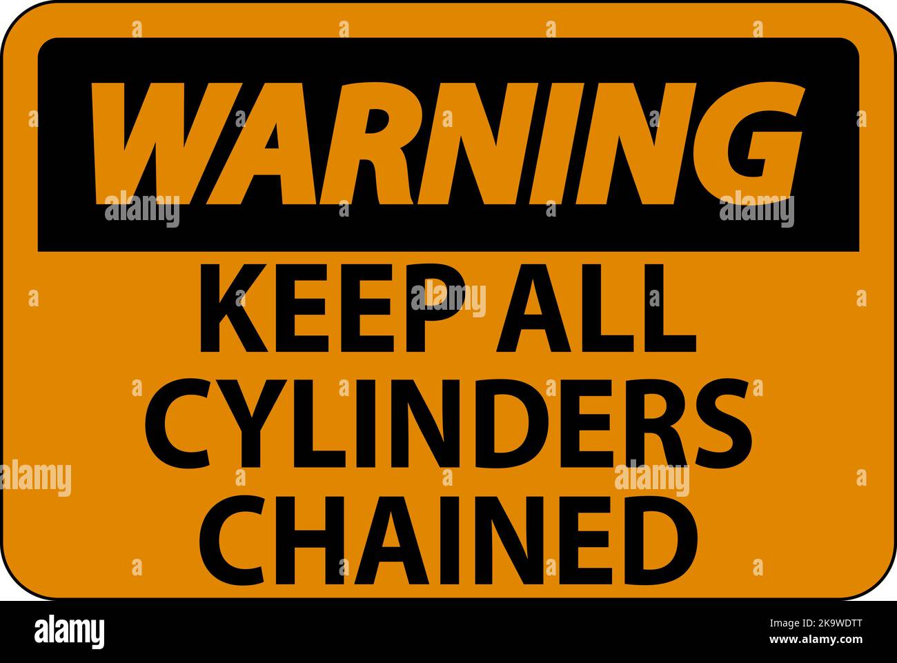 Caution Sign Keep All Cylinders Chained Stock Vector Image & Art - Alamy