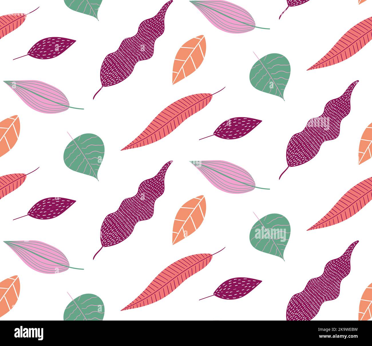 Seamless vector pattern made of autumn leaves Stock Vector Image & Art ...