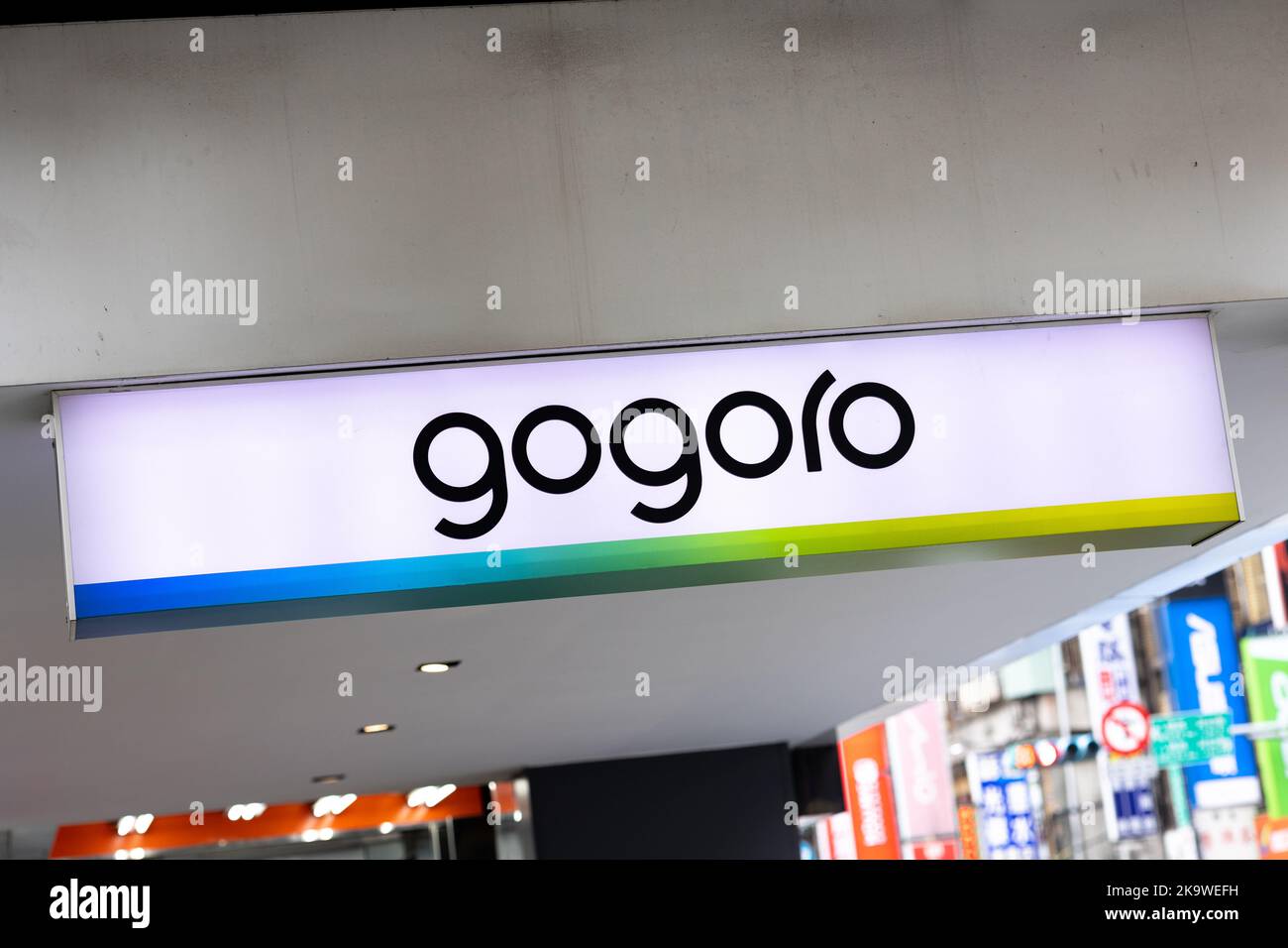 The logo of Taiwanese electric scooter manufacturer Gogoro. Stock Photo