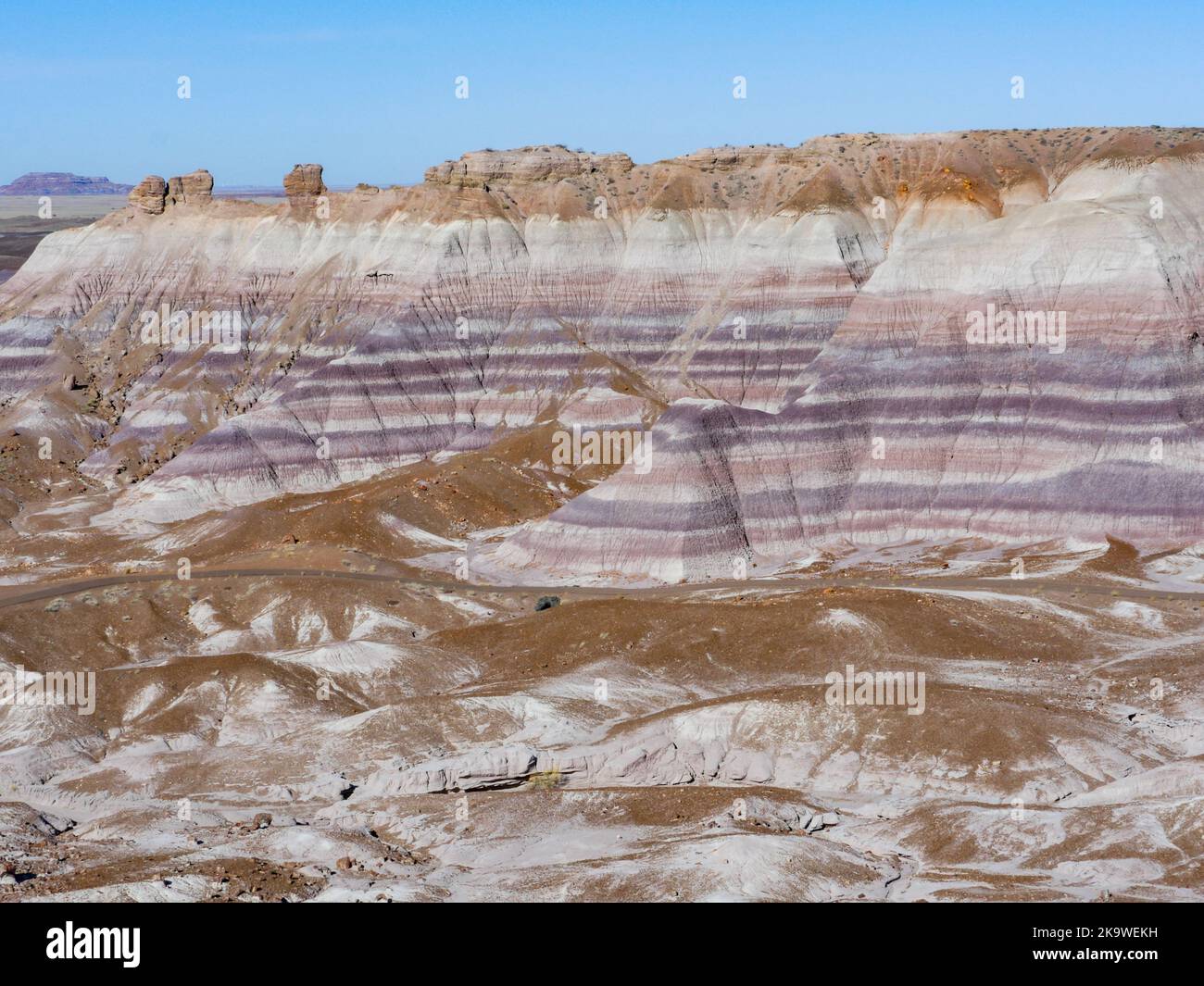 Painted Desert National Park badlands from Main Park Road Stock Photo