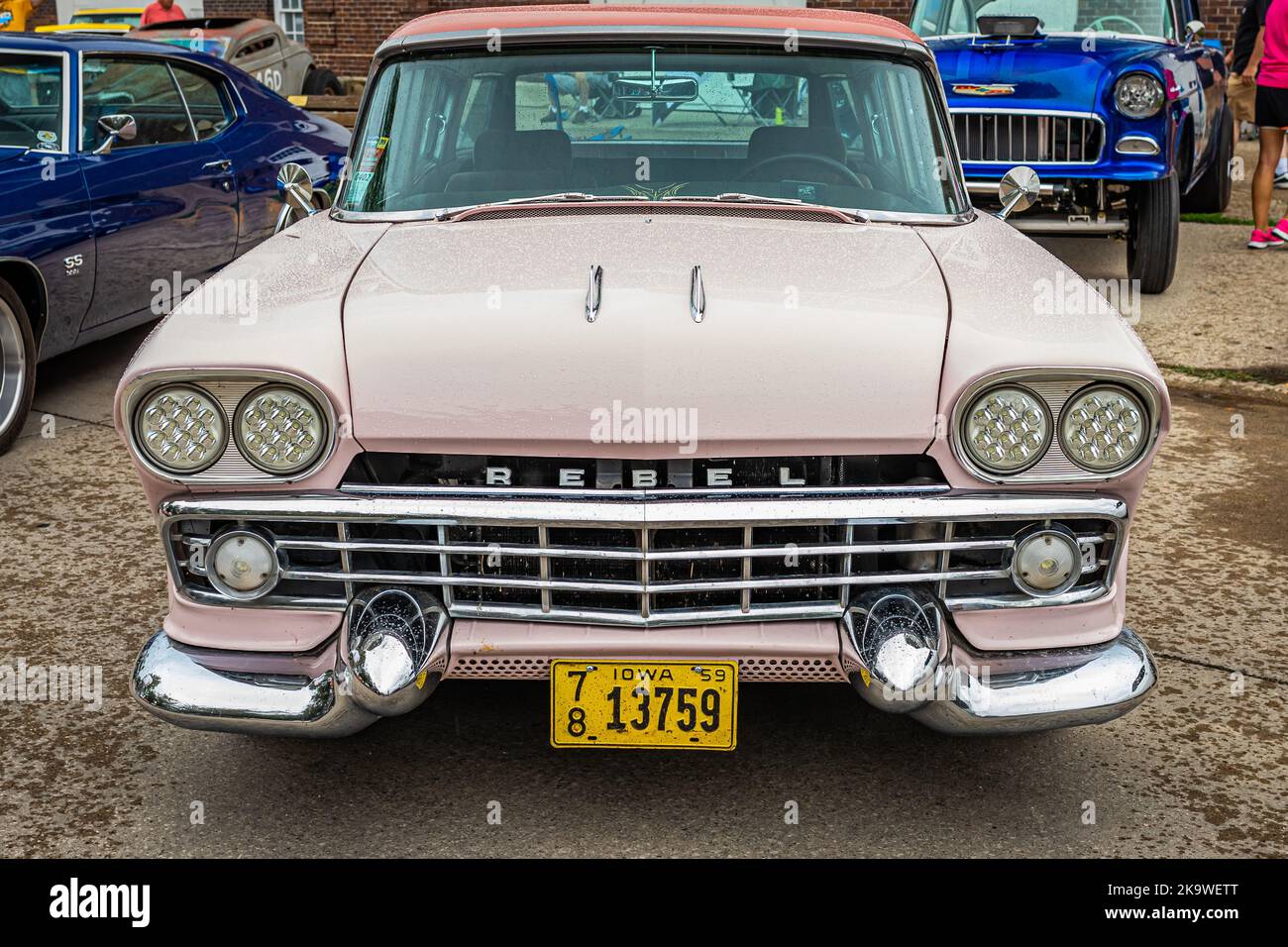 Des Moines, IA July 01, 2022 High perspective front view of a 1959