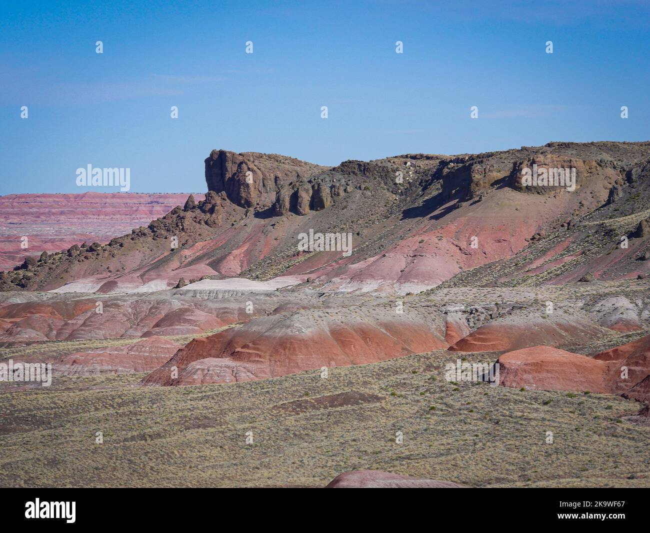 Painted Desert National Park badlands from Main Park Road Stock Photo
