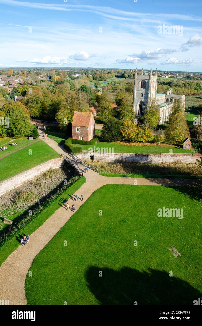 View looking east from The Great Tower of Tattershall Castle with the