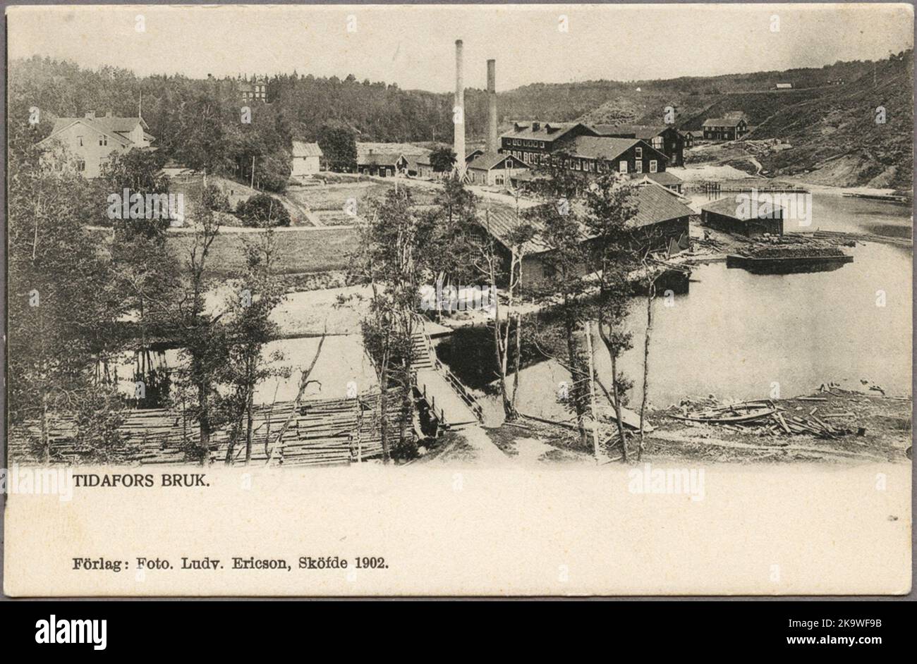 Kyrkekvarn and Tidafors Sulfit factory. Stock Photo