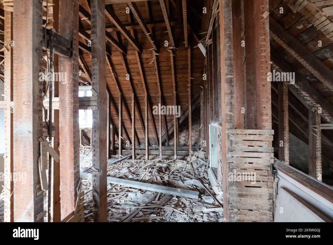 Building work in a suburban Edwardian house in Pinner, London UK. The