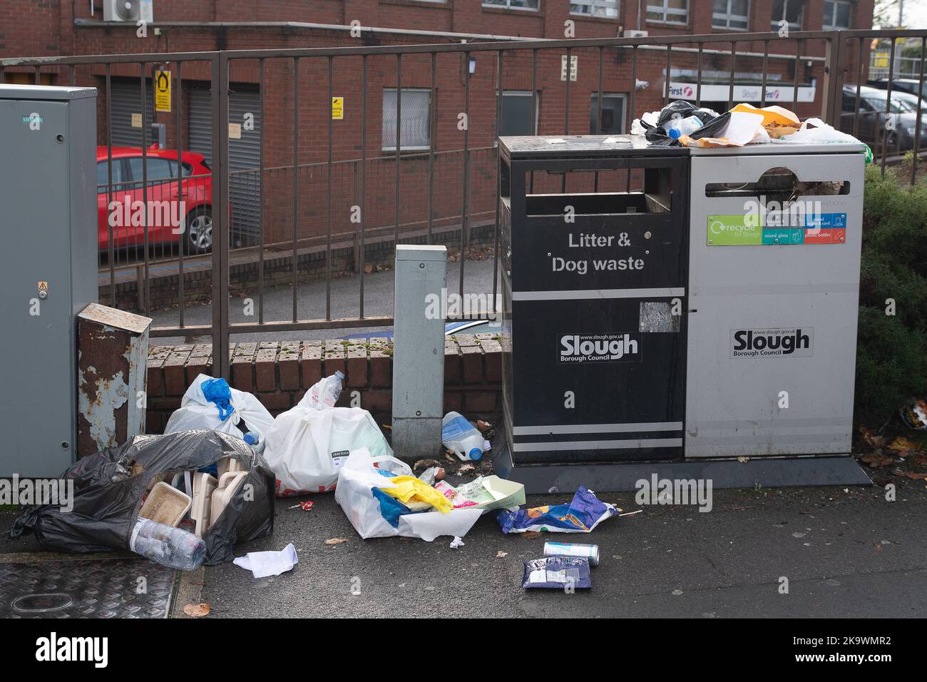 Charges for residential building waste hires stock photography and