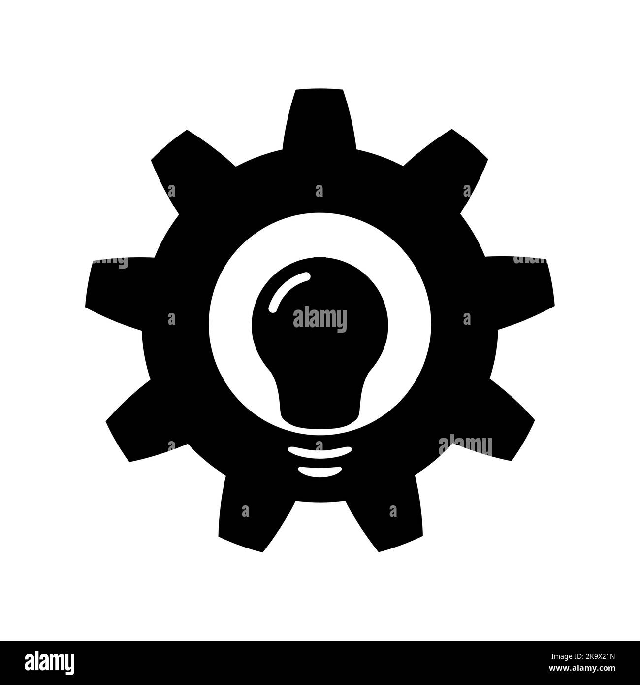 Light bulb in gear icon. Effective solution symbol Stock Vector