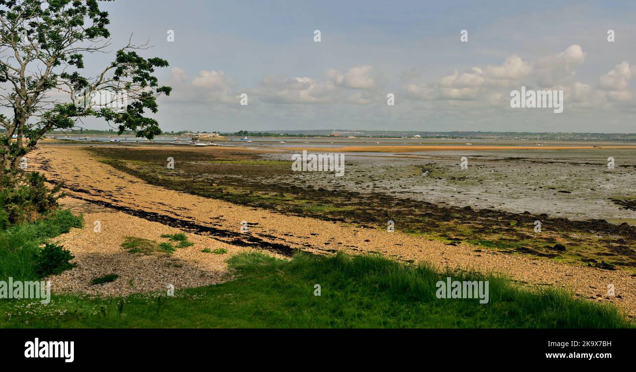 Langstone harbour at low tide, seen from Sinah Warren on Hayling Island Stock Photo Alamy