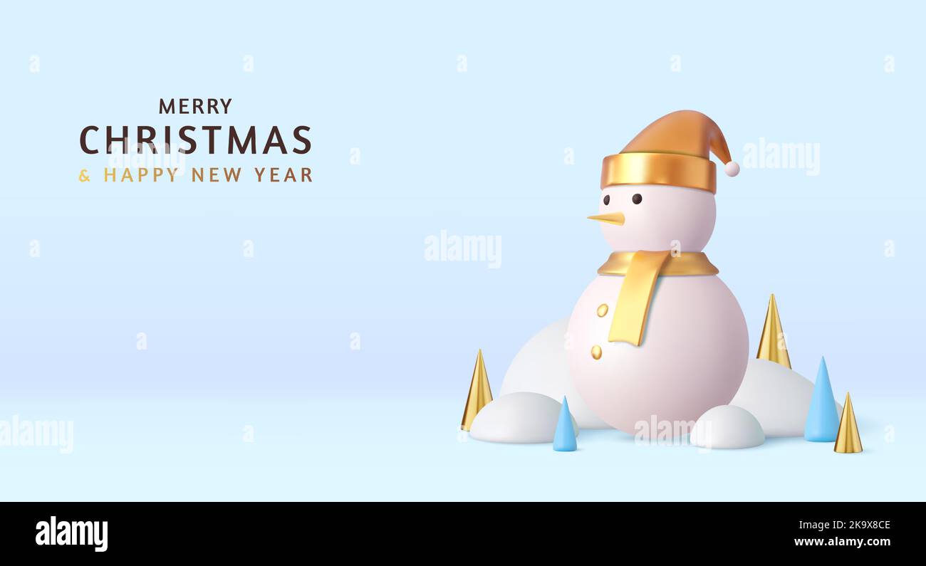 3d Merry Christmas and Happy New Year Stock Vector Image & Art - Alamy