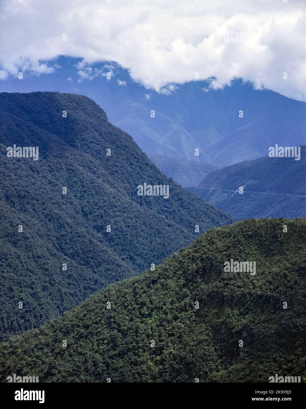 The Yungas, Bolivia, Coroico valley,Death road Stock Photo