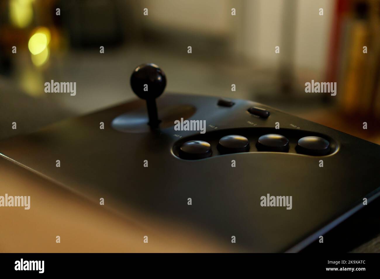 Retro black joystick with buttons Stock Photo - Alamy