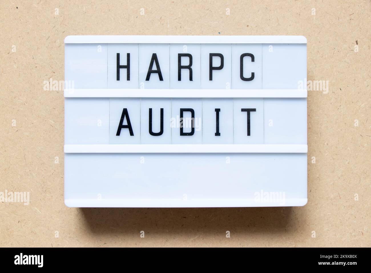 Lightbox with word HARPC (Hazard analysis and riskbased preventive