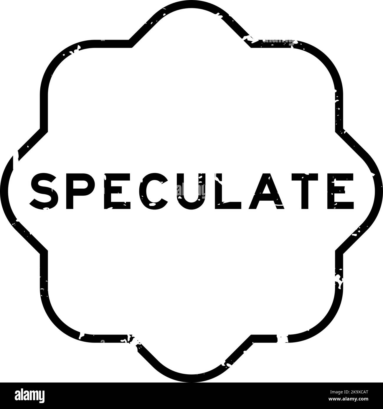 Grunge black speculate word rubber seal stamp on white ckground Stock