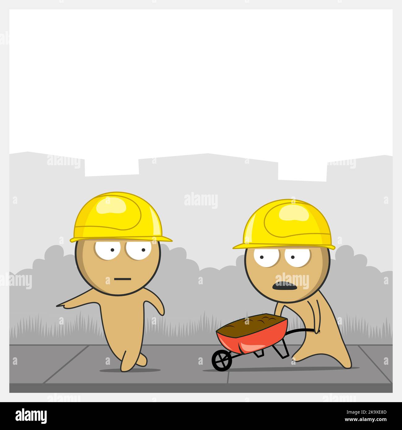 Builders at the construction site Stock Vector