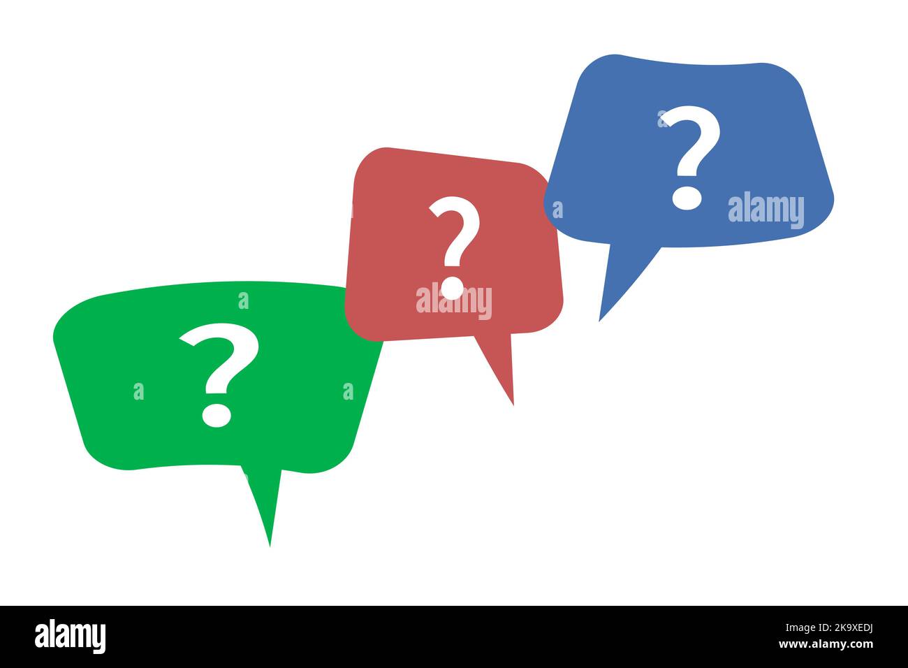 Speech bubbles, message boxes with question marks icon Stock Vector