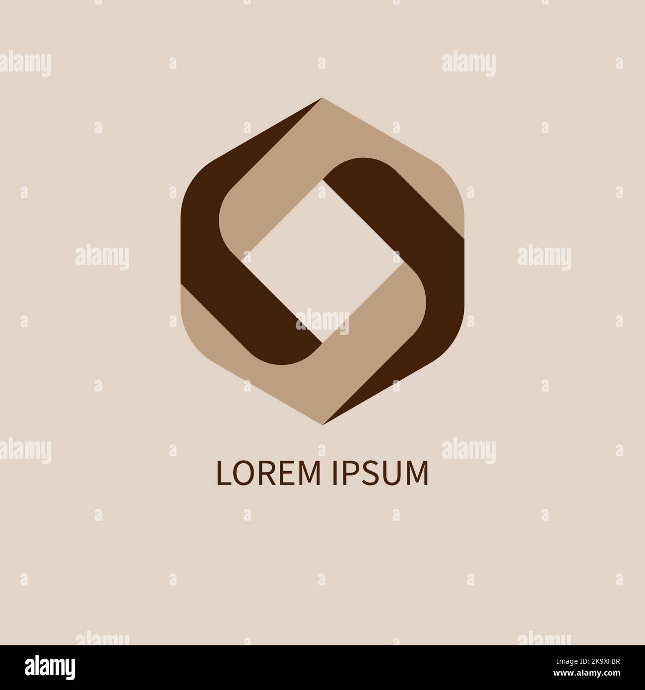 Hexagon logo, geometric business icon. Vector illustration Stock Vector