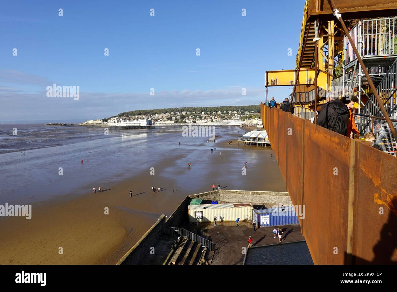 Western-Super-Mare, UK. 30th Oct, 2022. Closed this morning due to the wind, this afternoon brings bright sunshine to the “See Monster” and some fantastic views of Western-Super-Mare. Credit: Julian Kemp/Alamy Live News Stock Photo