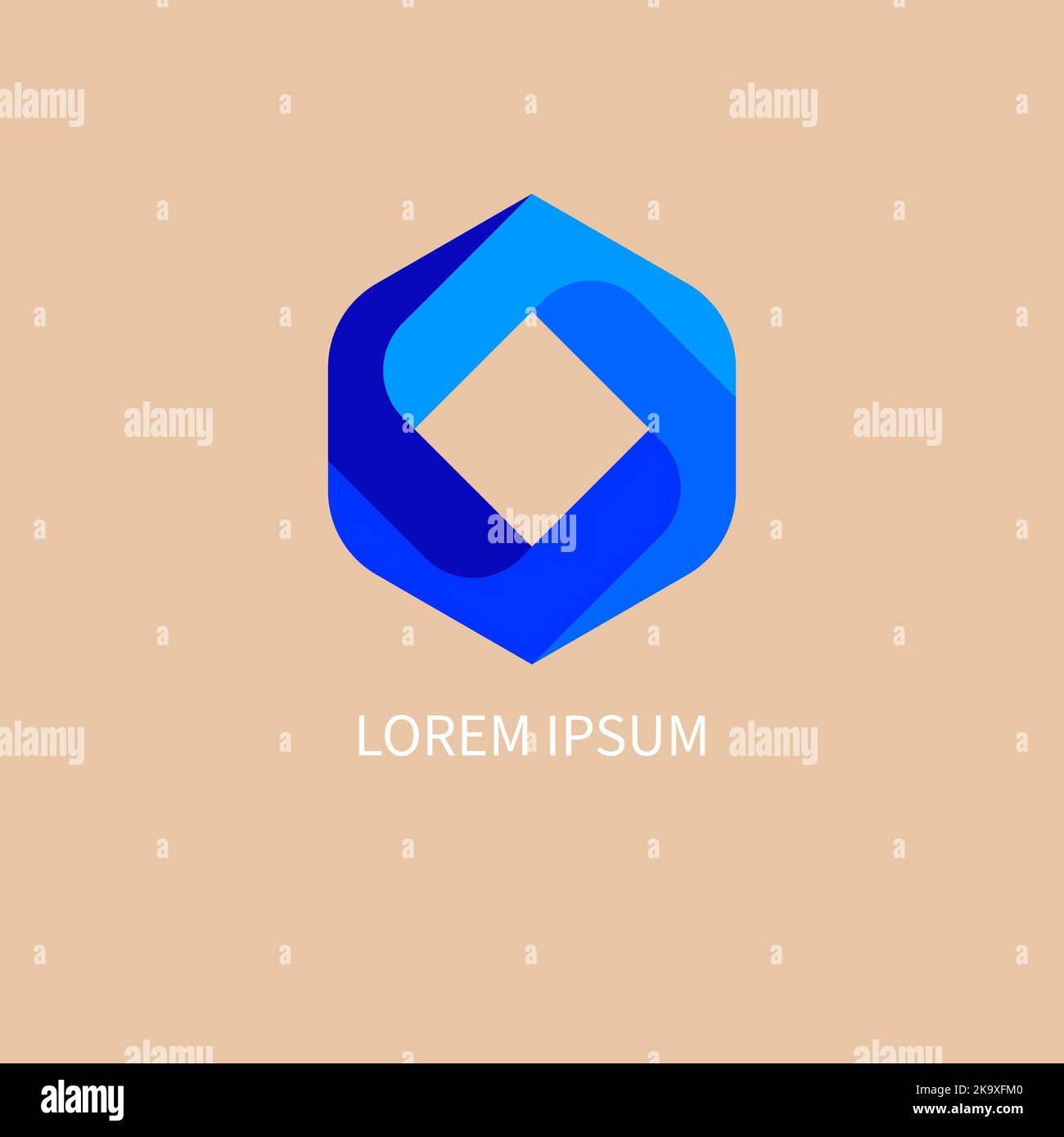 Hexagon logo, geometric business icon. Vector illustration Stock Vector