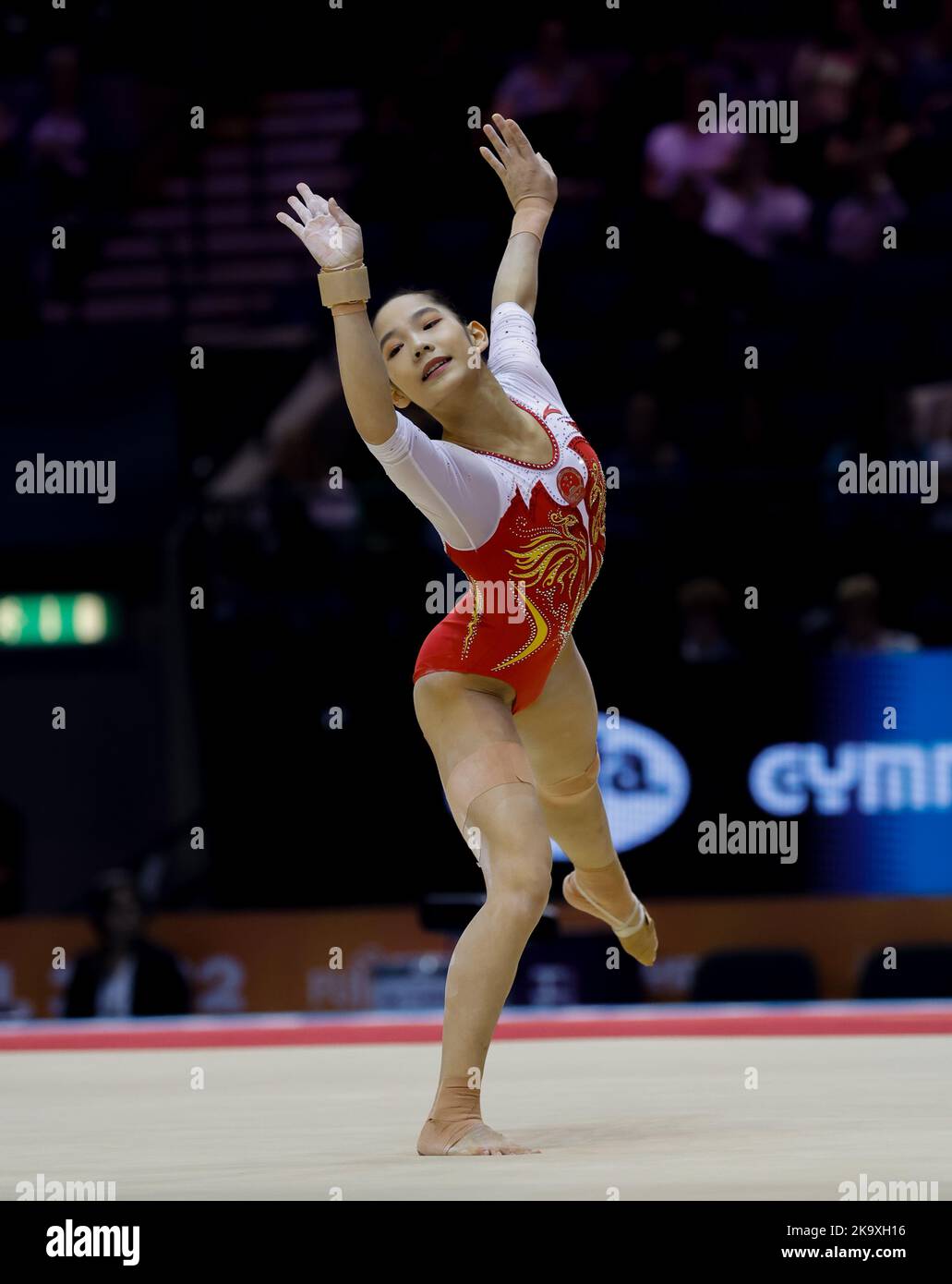 Liverpool, UK. 30th October 2022,  M&amp;S Bank Arena, Liverpool, England; 2022 World Artistic Gymnastics Championships; Women's Qualification Balance Beam - Xijing Tang (CHN) Tokyo 2020 Olympic balance beam silver medalist Credit: Action Plus Sports Images/Alamy Live News Stock Photo