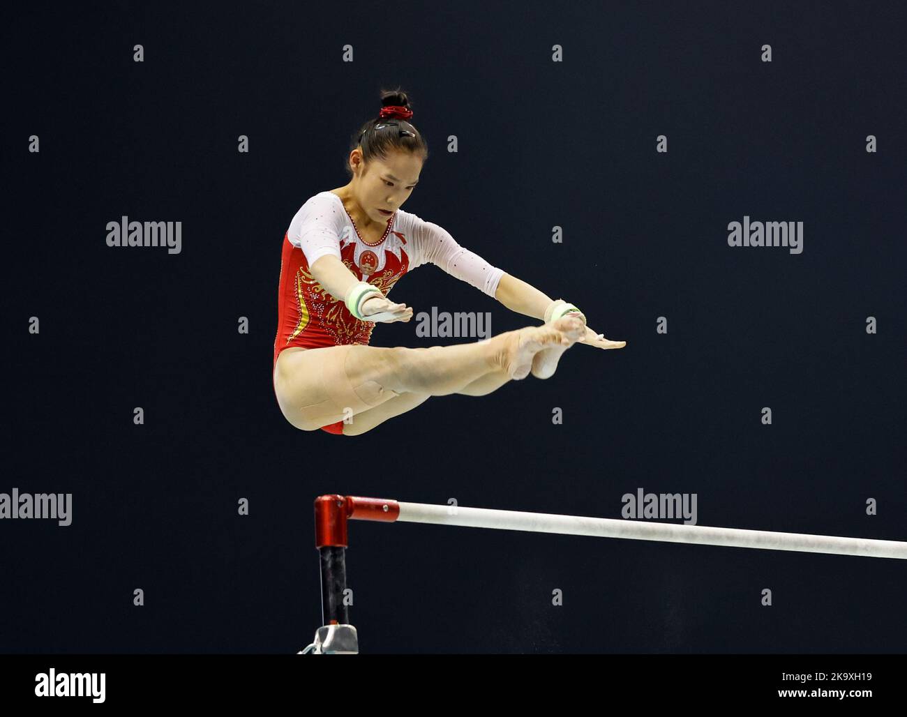 Liverpool, UK. 30th October 2022,  M&amp;S Bank Arena, Liverpool, England; 2022 World Artistic Gymnastics Championships; Xijing Tang (CHN) Tokyo 2020 Olympic balance beam silver medalist Credit: Action Plus Sports Images/Alamy Live News Stock Photo