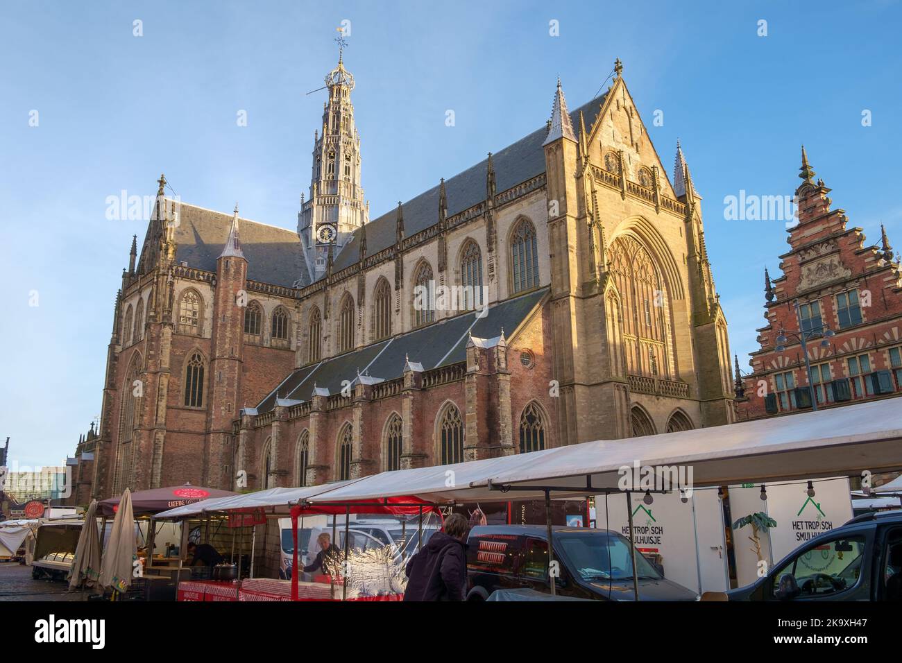 Haarlem, Netherlands - October 22nd 2022: Grote Kerk or Saint Bavokerk, Haarlem, Netherlands Stock Photo