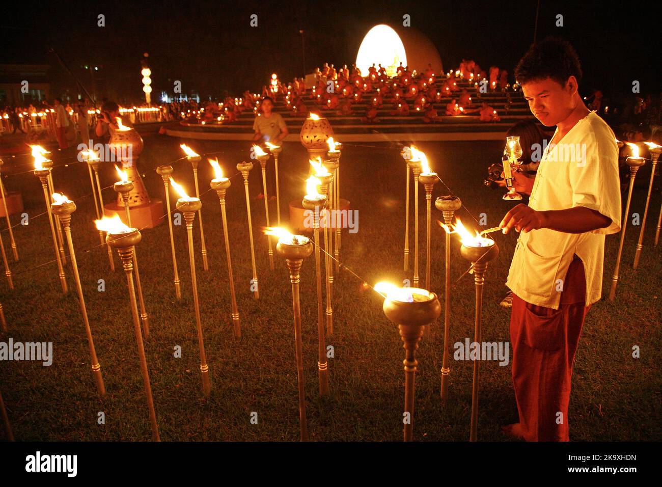 Celebration of Loi Kratong (Yi Peng) festival in Chiang Mai, Thailand Stock Photo