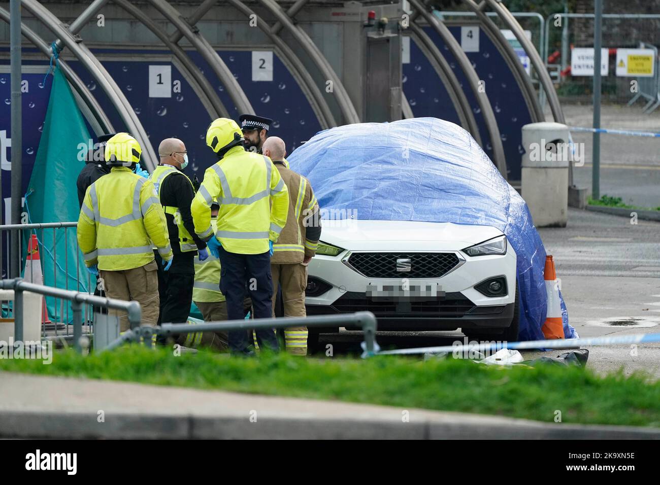 NUMBER PLATE PIXELATED BY PA PICTURE DESK The emergency services at the ...