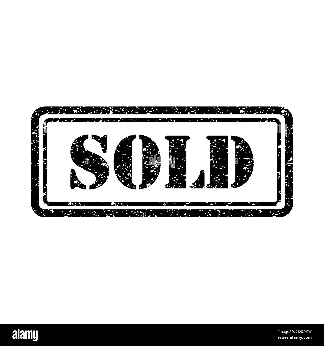 Sold out stamp symbol, label sticker sign button, text banner vector illustration . Stock Vector