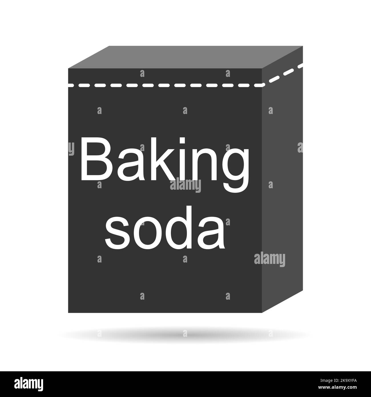 Baking soda ingredient icon shadow, cook food design symbol, bakery product vector illustration