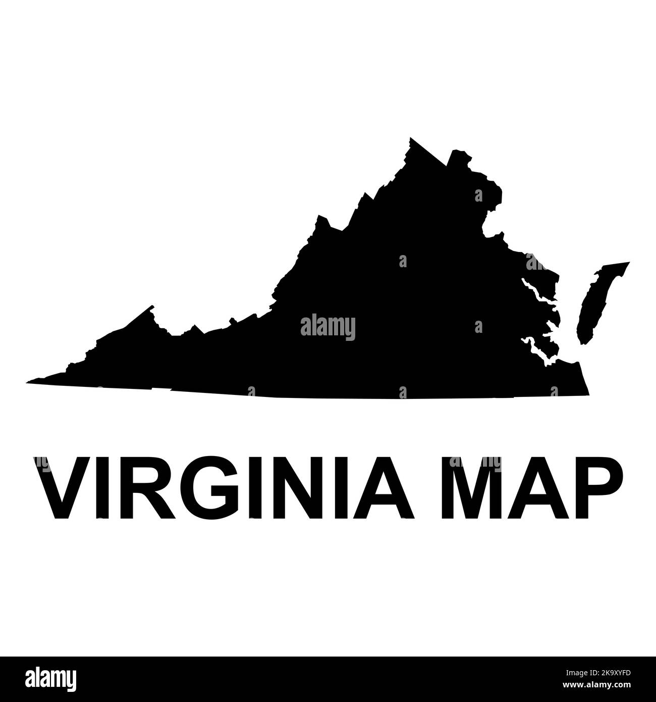 Virginia map shape, united states of america. Flat concept icon symbol